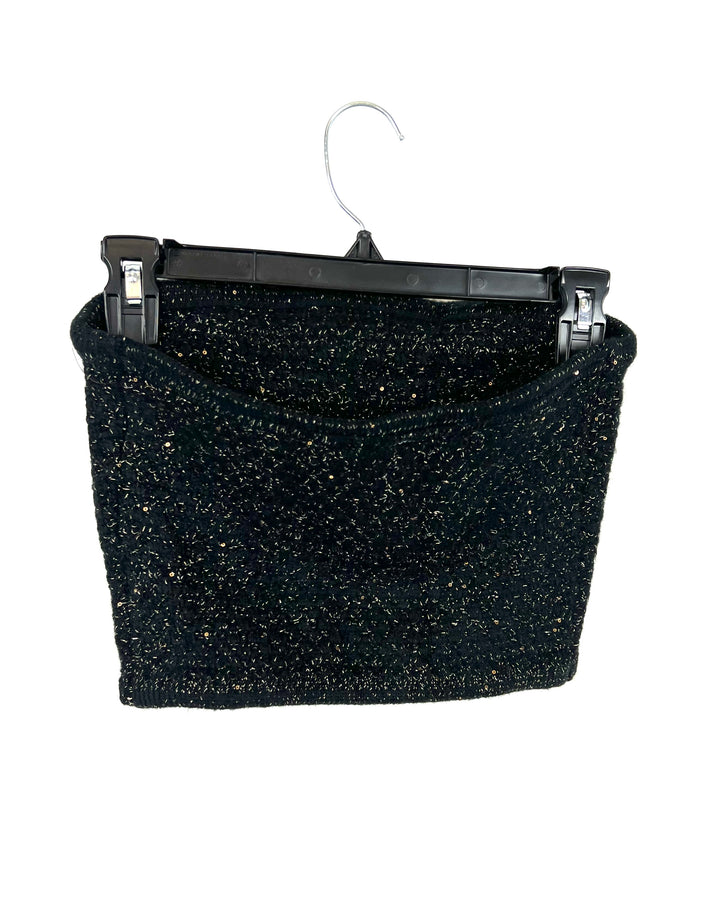 Black and Metallic Gold Tube Top - Small