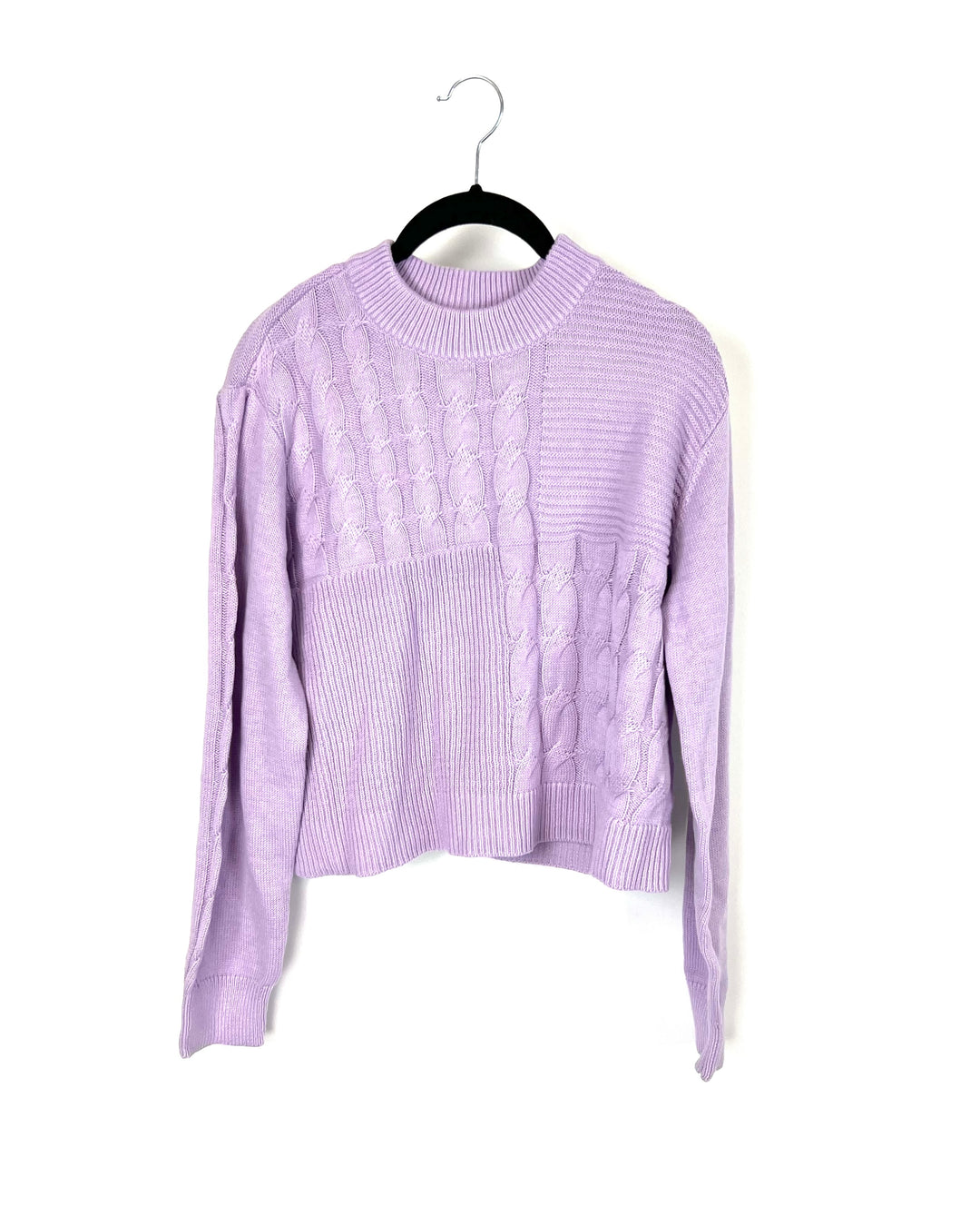 Purple Knit Cropped Sweater- Medium