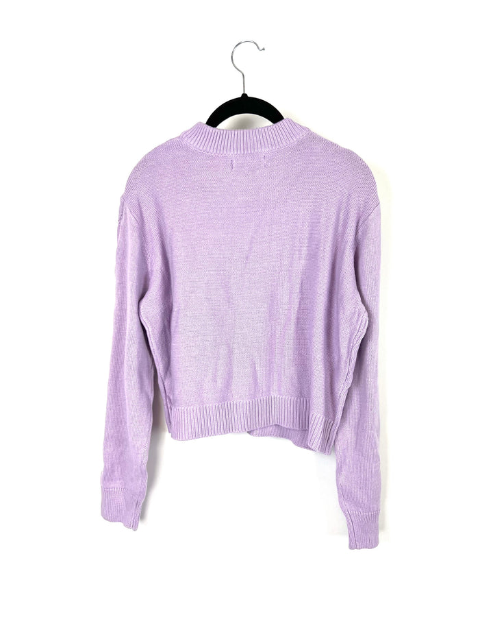 Purple Knit Cropped Sweater- Medium