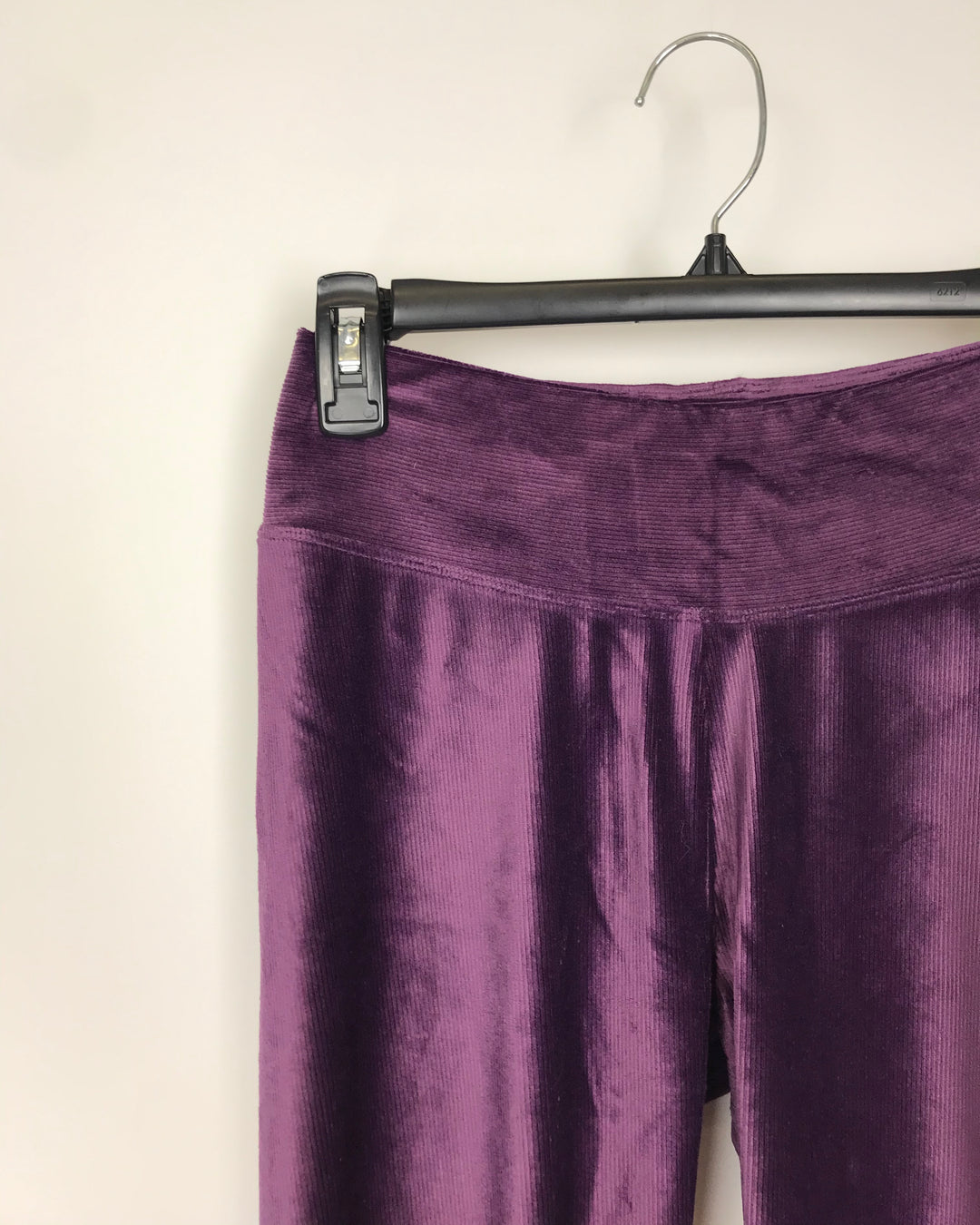 Purple Ribbed Velvet Leggings - Extra Small and Small