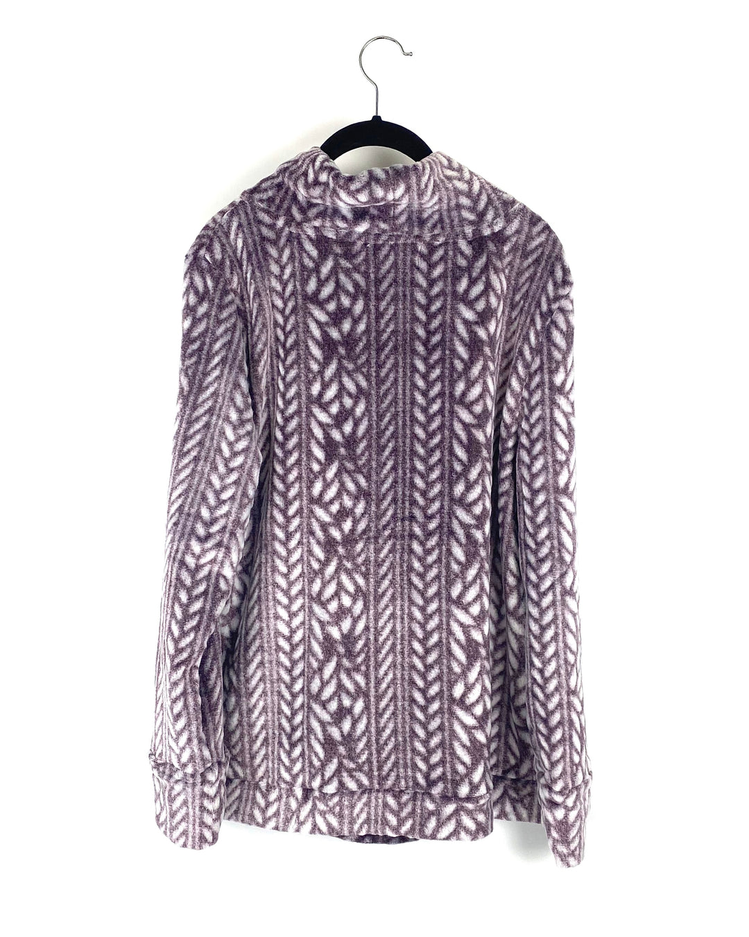 Printed Burgundy Fleece Sweatshirt - Small