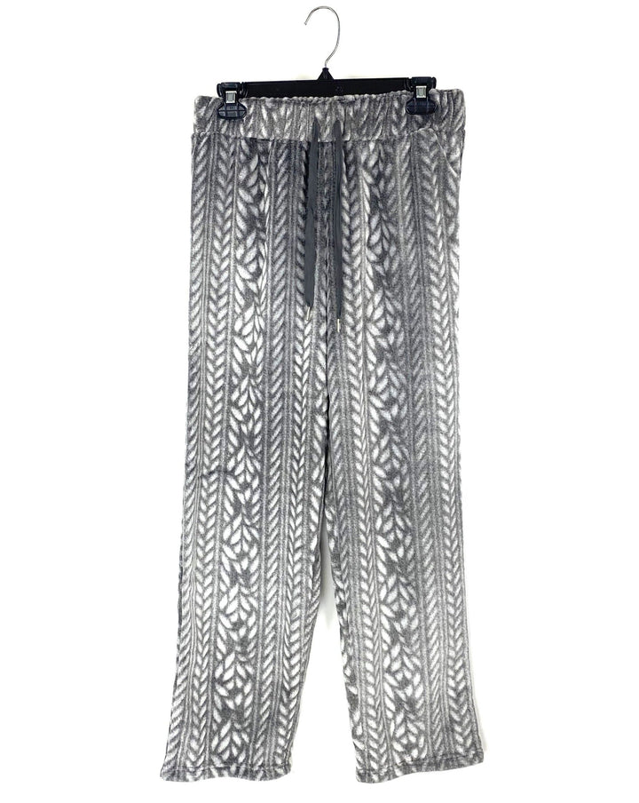Printed Grey Fleece Sweatpants - Small