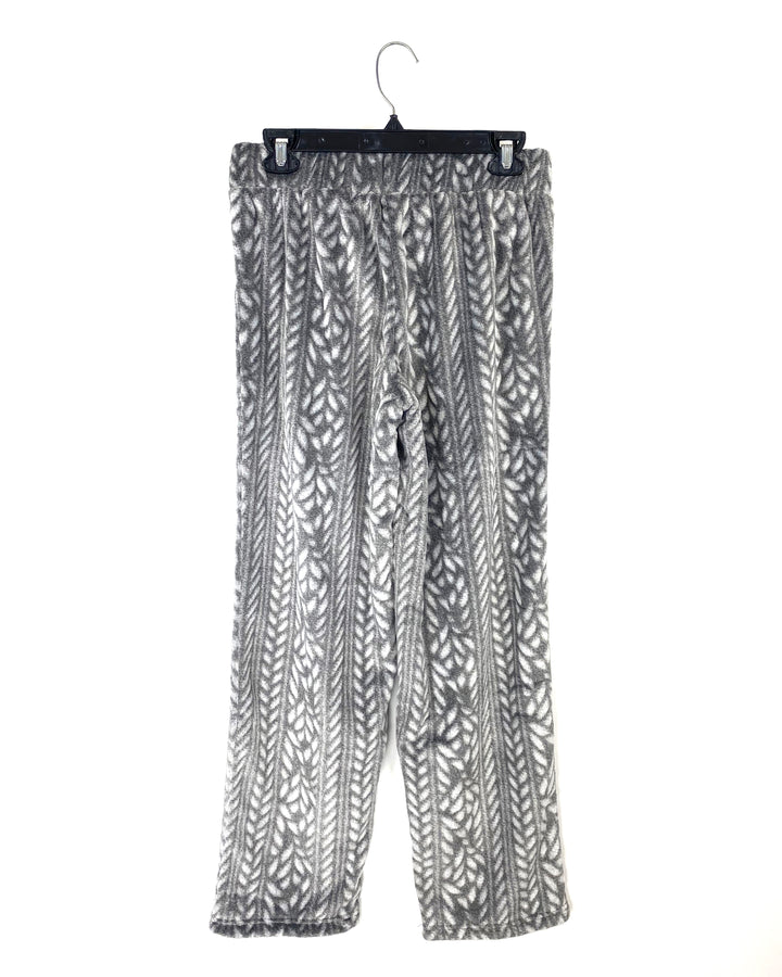Printed Grey Fleece Sweatpants - Small