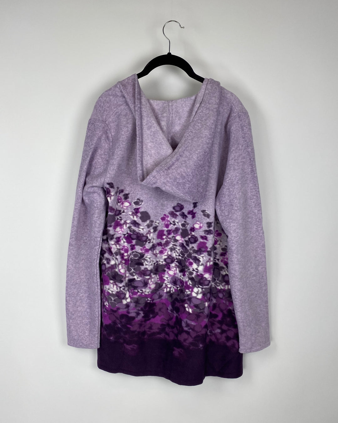 Purple Fleece Printed Cardigan - Extra Small and Small