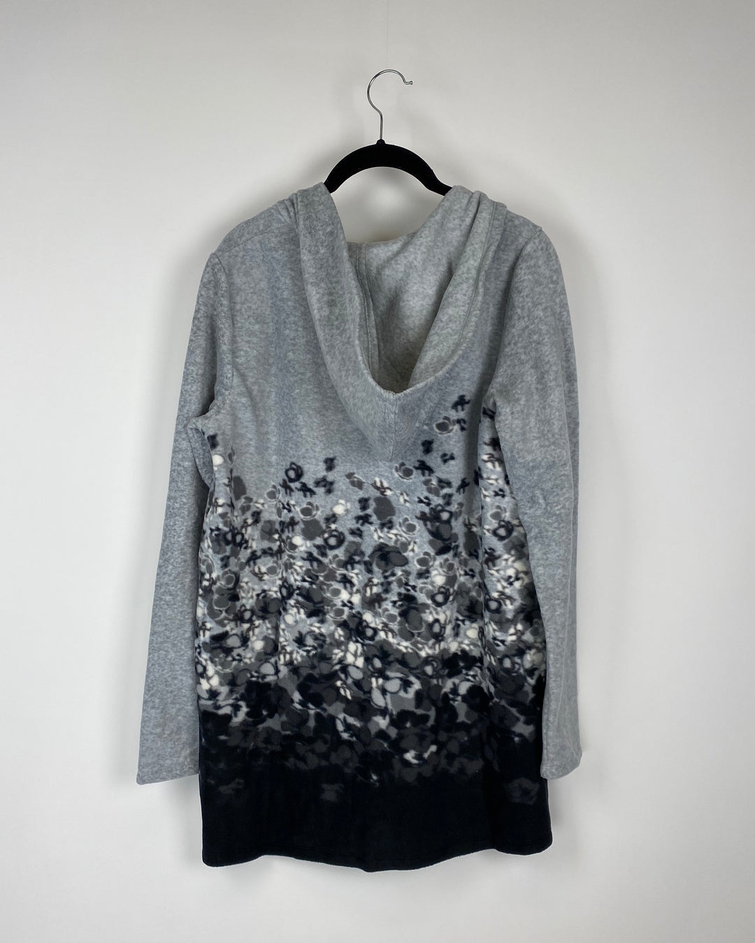 Grey Fleece Printed Cardigan - Extra Small and Small