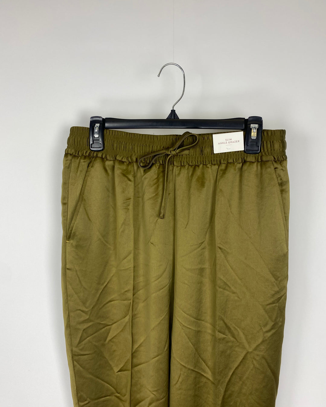 Green Satin Pants - Size 8