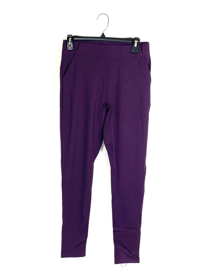 Purple Leggings with Pockets - Extra Small and Small