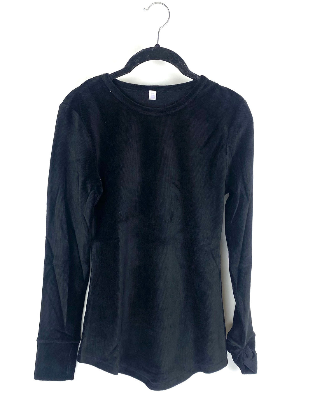 Black Thermal Ribbed Top - Small