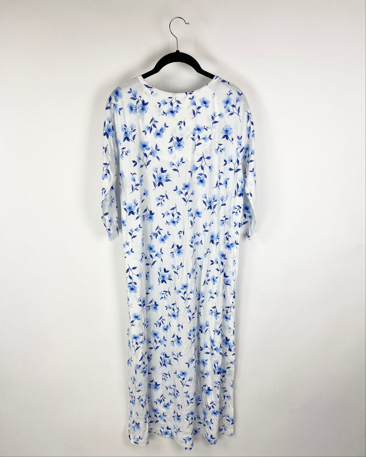 Blue Floral Nightgown - Extra Small