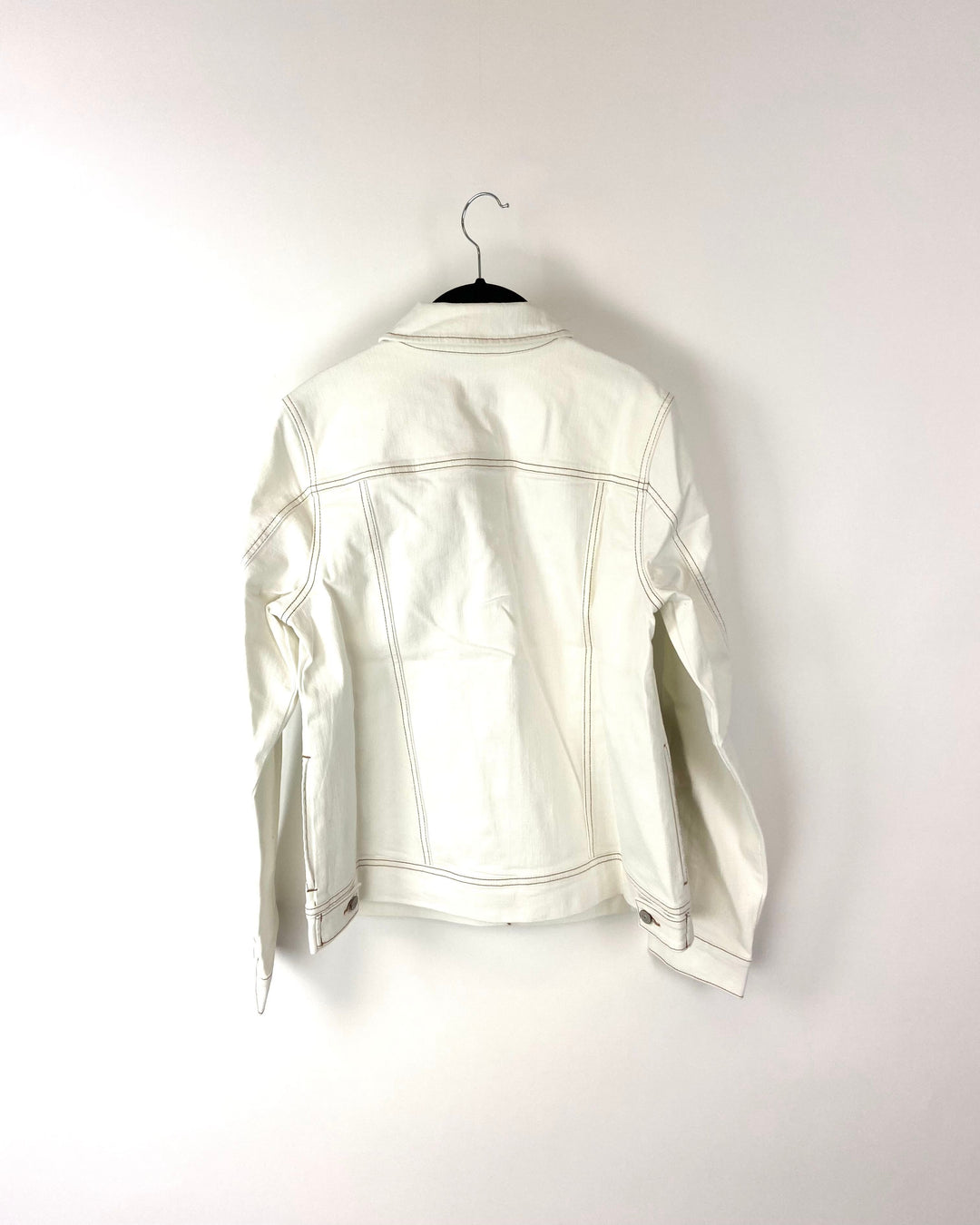 White Patchwork Denim Jacket - Size 8