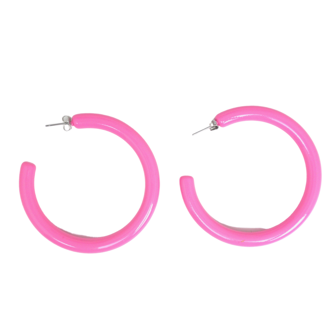 Pink Hoop Earrings - The Fashion Foundation - {{ discount designer}}