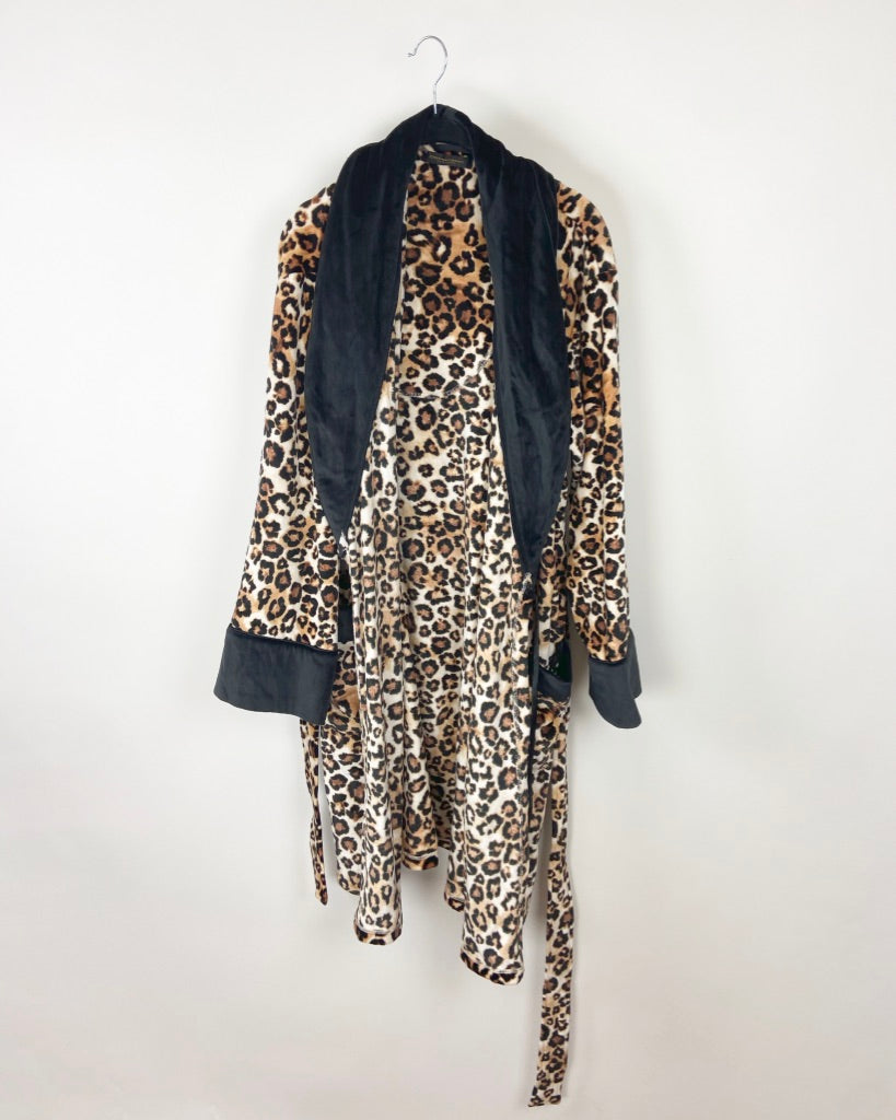 Sleepwear Leopard Print Robe - Small