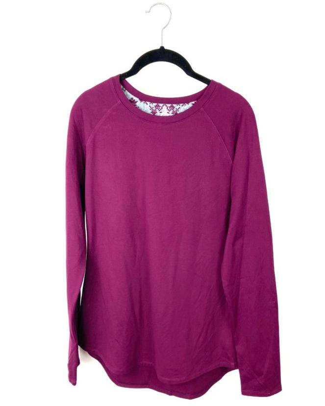 Maroon Long Sleeve Top - Medium