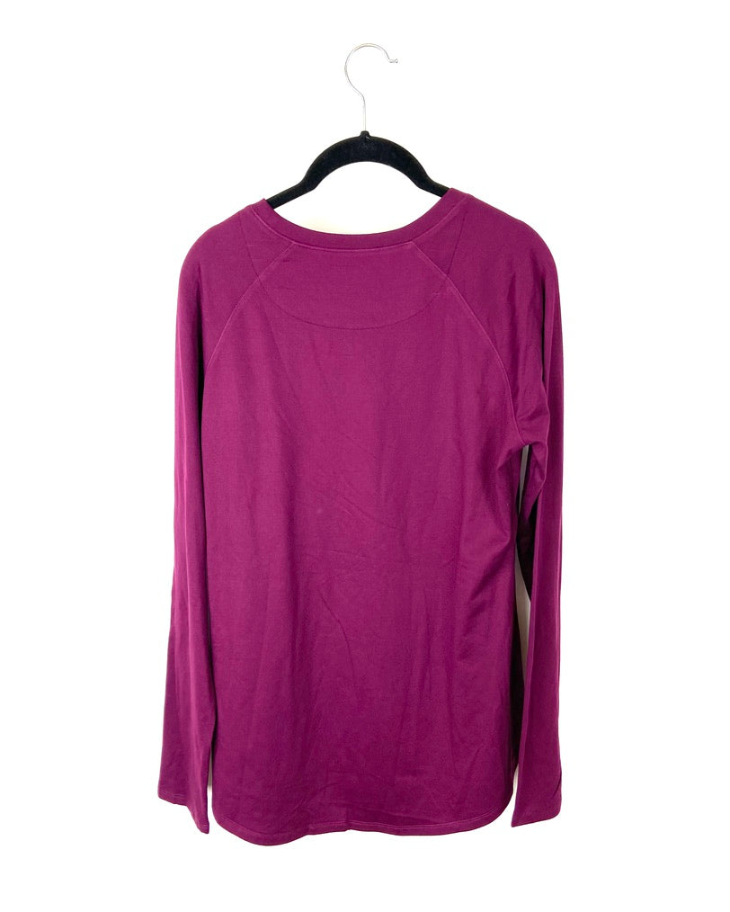 Maroon Long Sleeve Top - Medium