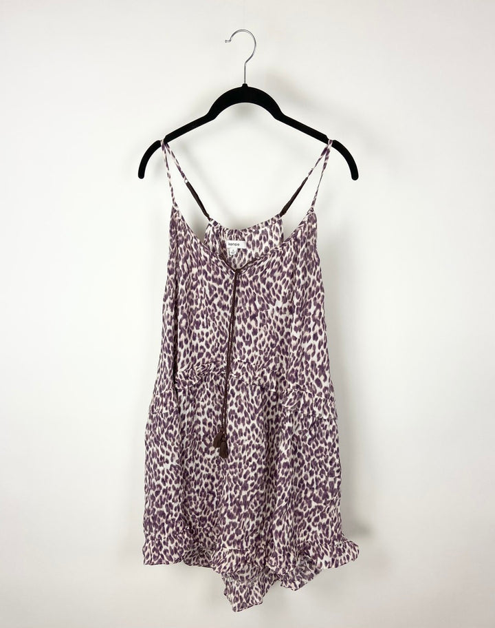 Purple Leopard Print Dress - Small