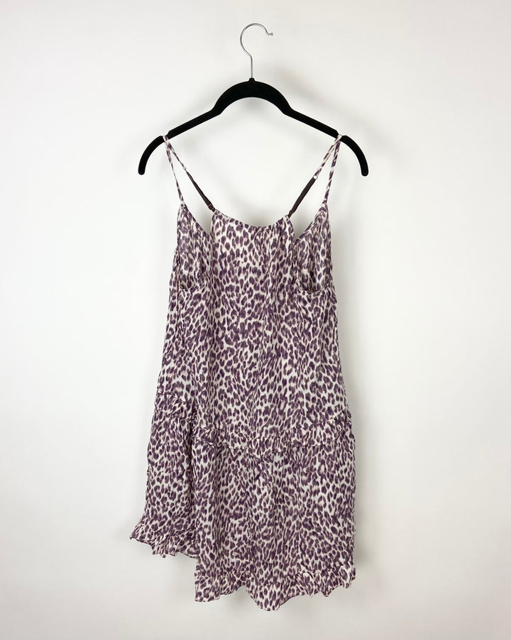 Purple Leopard Print Dress - Small