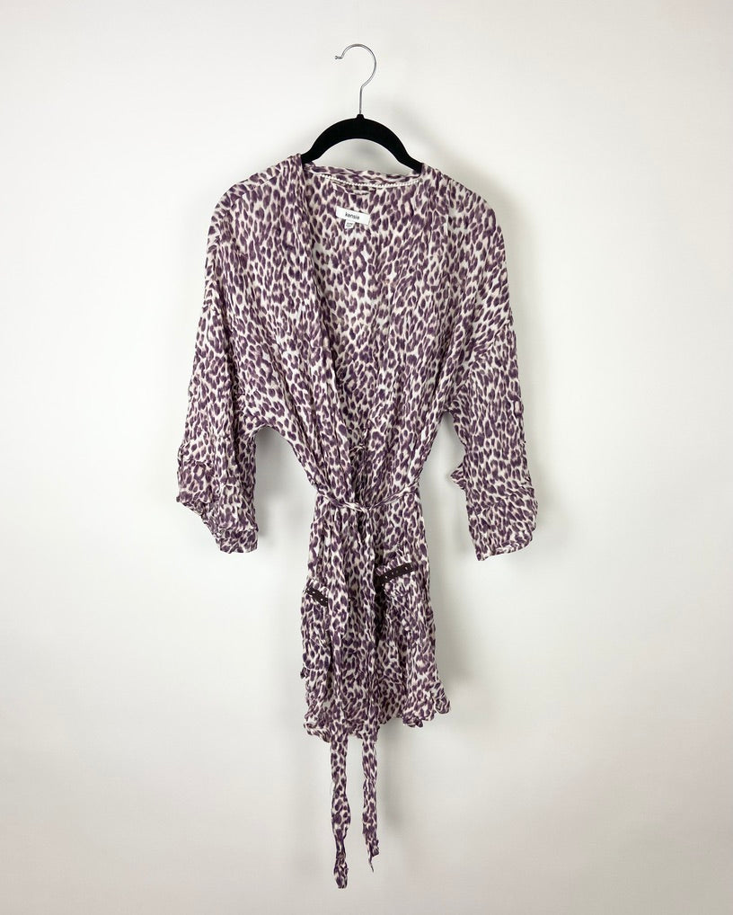 Purple Leopard Print Robe - Small/Medium