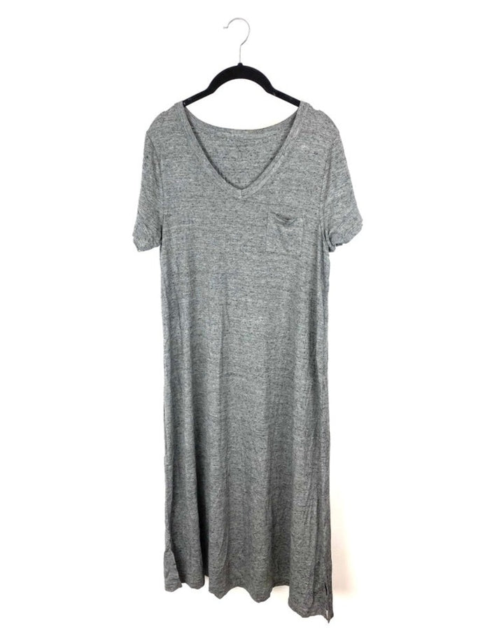 Grey Short Sleeve Lounge Dress - Small