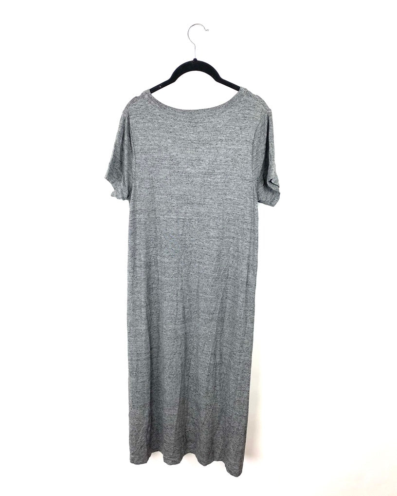 Grey Short Sleeve Lounge Dress - Small