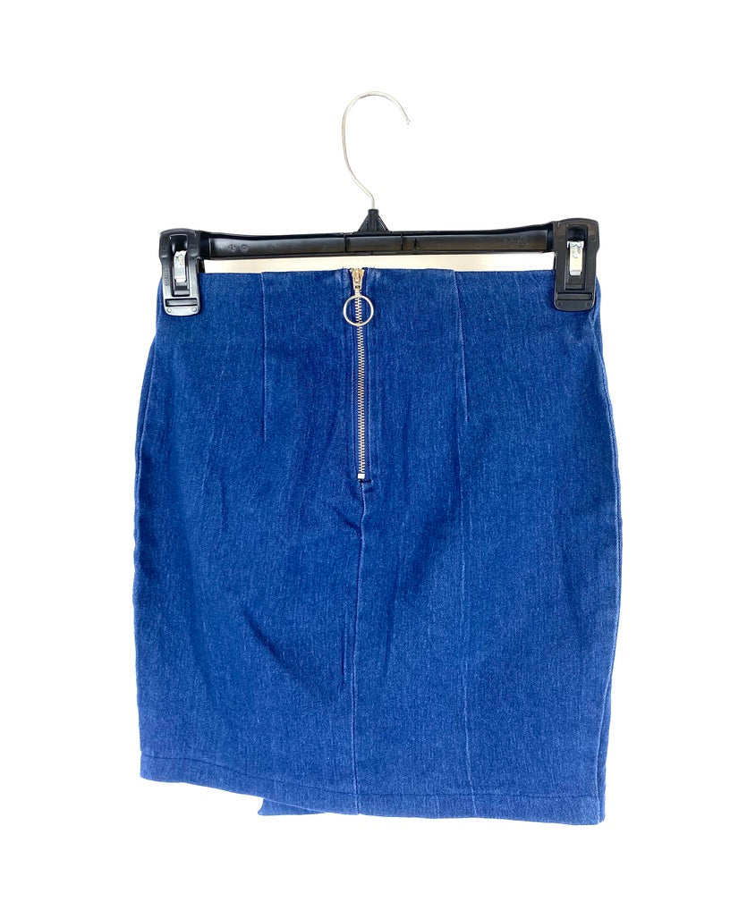 Denim Hook and Eye Skirt - Extra Small, Small