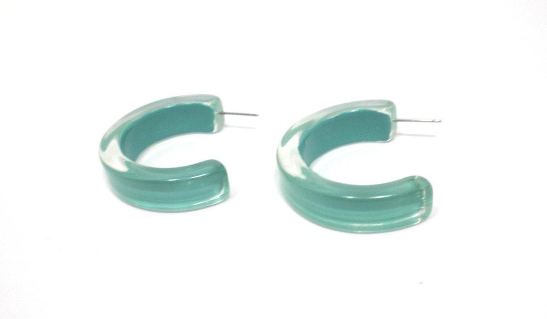 Turqoise Plastic Earrings - The Fashion Foundation - {{ discount designer}}