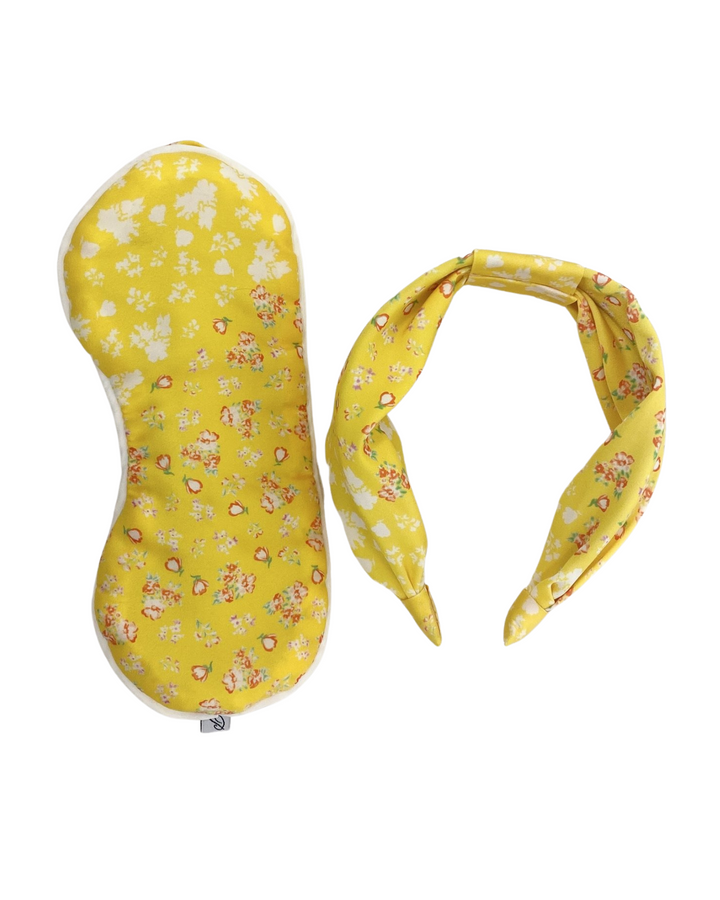 Yellow Flower Eye Mask and Headband Set