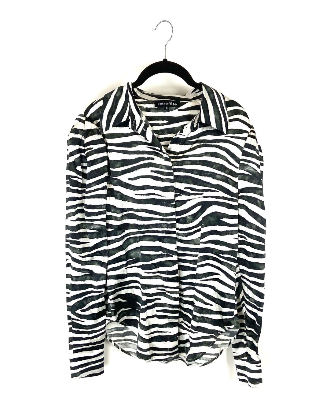 Zebra Print Button Down Top - Small