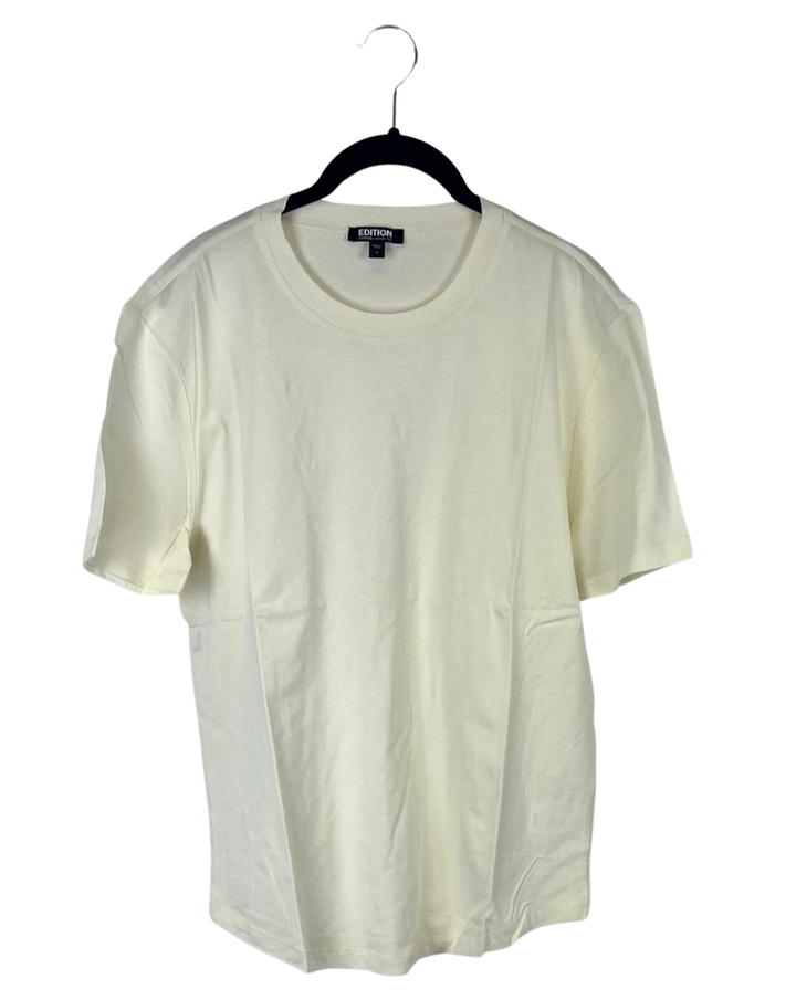 MENS Cream Short Sleeve Shirt - Small