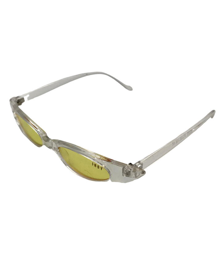 Translucent and Yellow Slim Lens Sunglasses