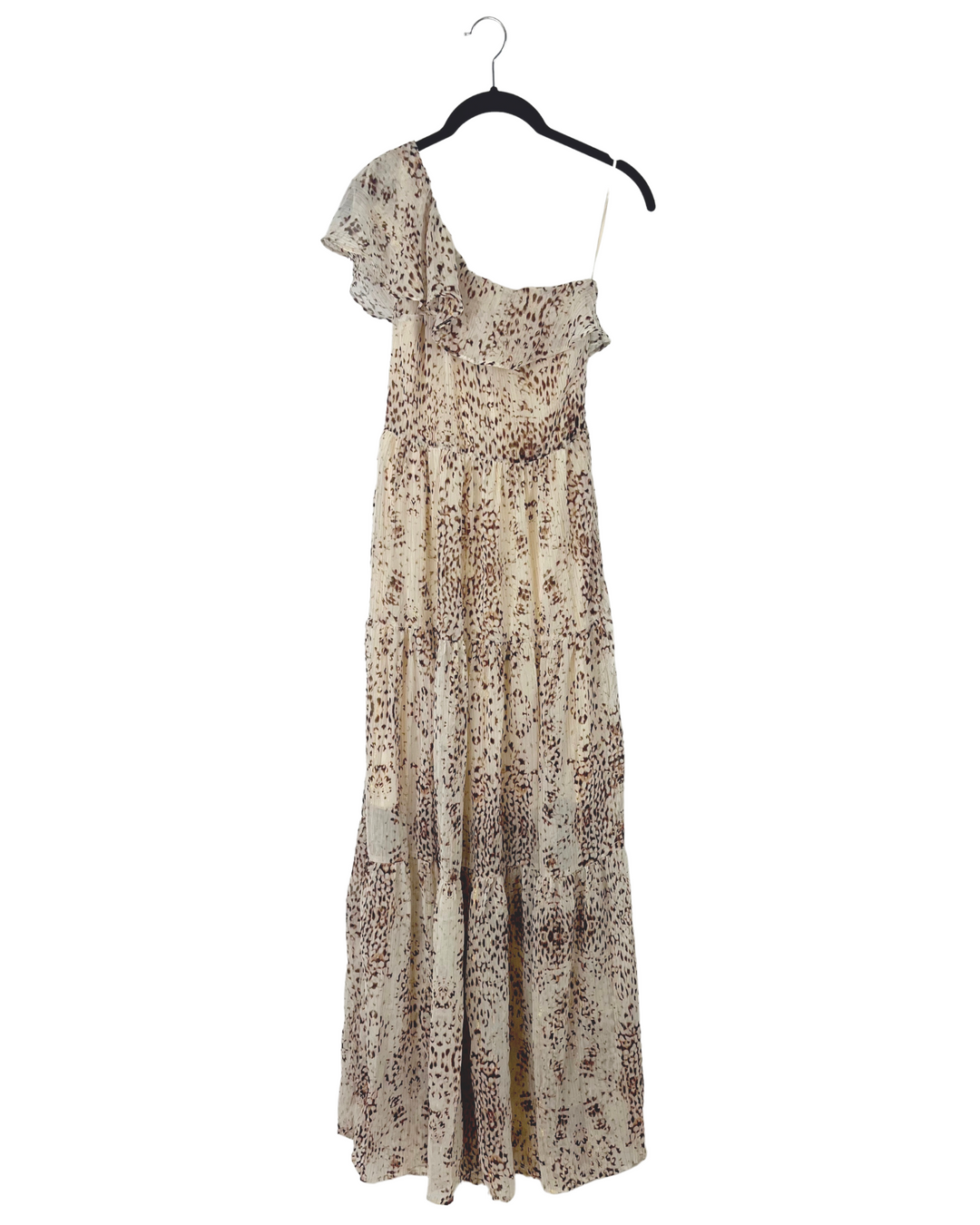 One Shoulder Cream Printed Maxi Dress - Size 000/00 and 0/2 The Fashion Foundation One Shoulder Cream Printed Maxi Dress - Size 000/00 and 0/2 The Fashion Foundation