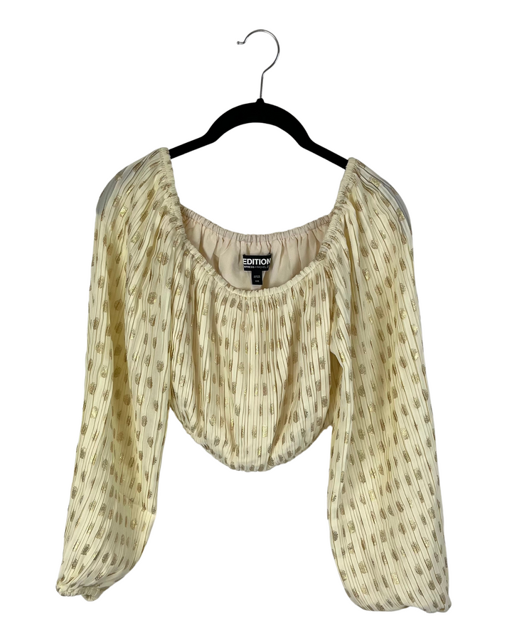 Cream And Gold Off The Shoulder Top - Size 2/4, 6/8 and 16/18