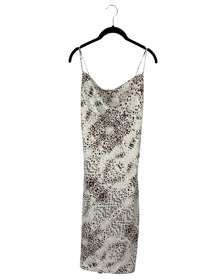 White Printed Midi Dress - Size 0 - 20