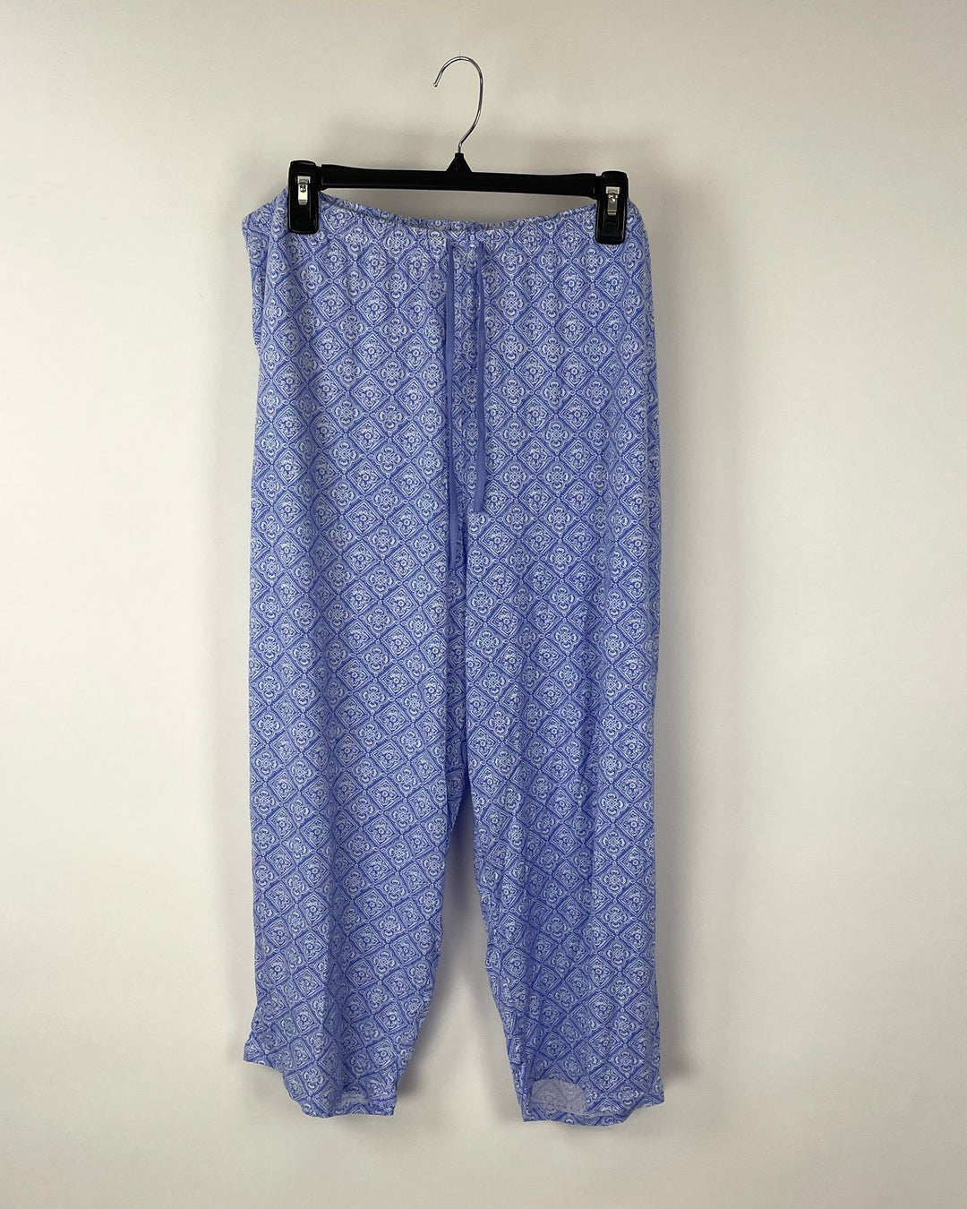 Blue And White Printed Pajama Pants - 1X