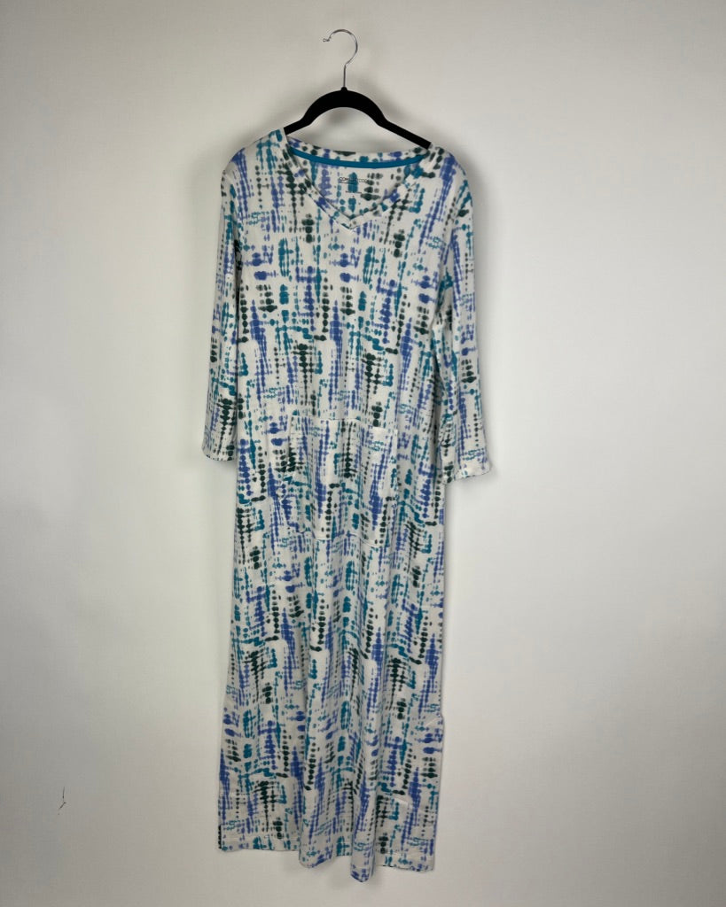 Blue Tie Dye Maxi Dress - Small/Medium