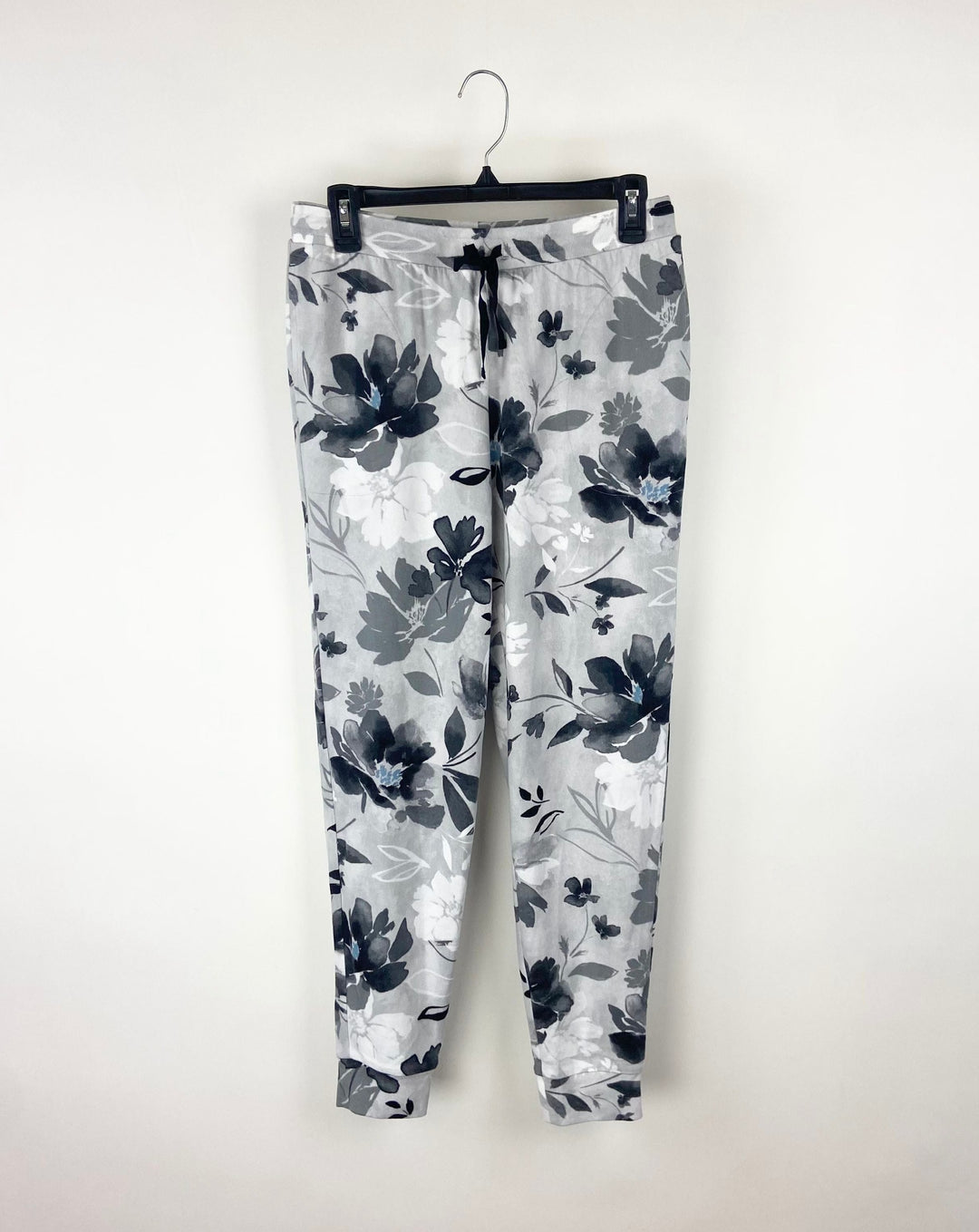 Grey Floral Pajama Pants - Small