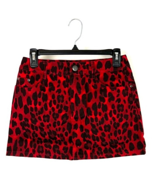 Red Cheetah Mini Skirt - Small, Medium, Large