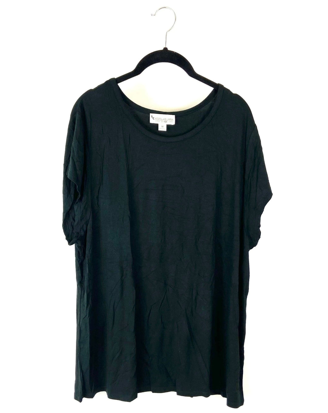 Black Short Sleeve Lounge Top - 1X