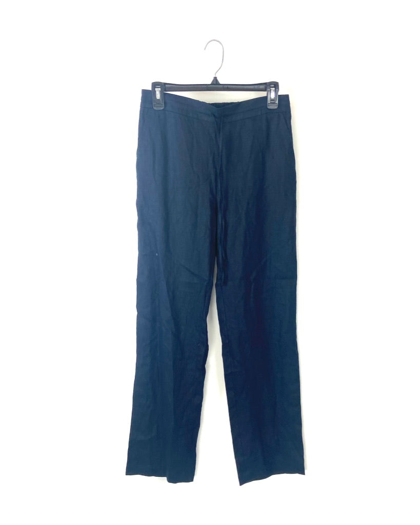 Navy Linen Pants - Size 4
