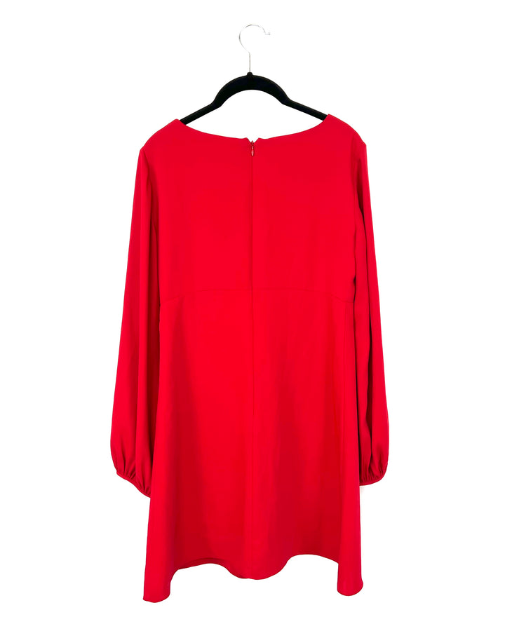 Red Long Sleeve Dress - Size 4-6