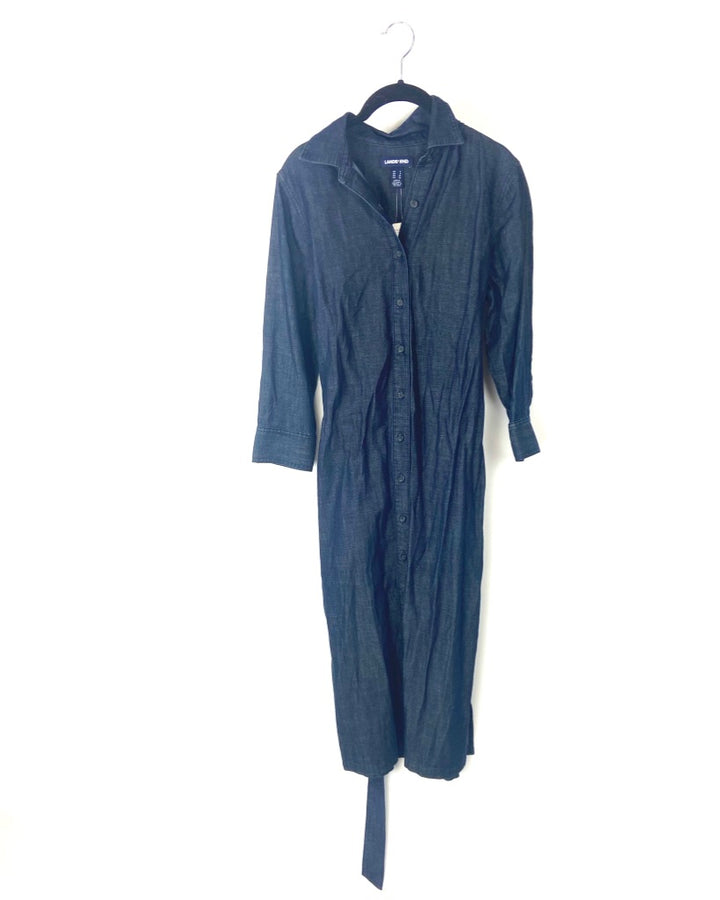 Long Sleeve Midnight Blue Dress - Size 4