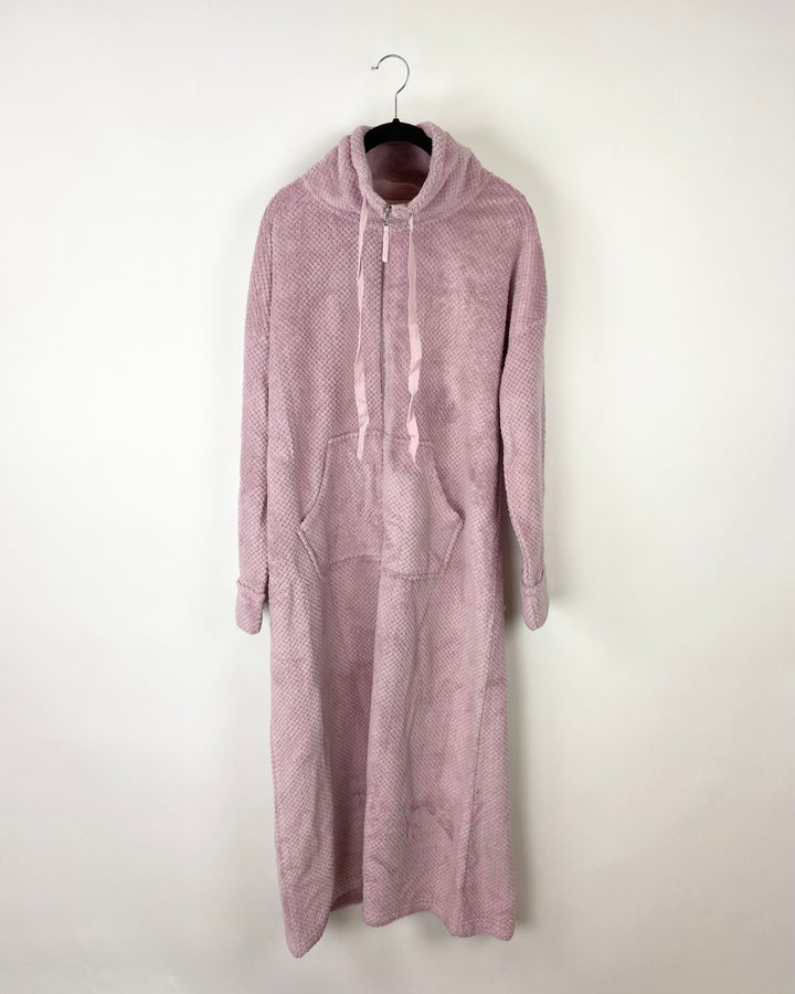 Carnation Pink Zip Up Robe - Size 6/8