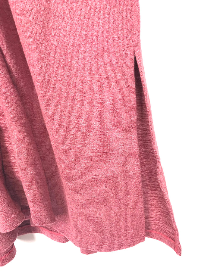 Long Dusty Pink Cardigan - Small