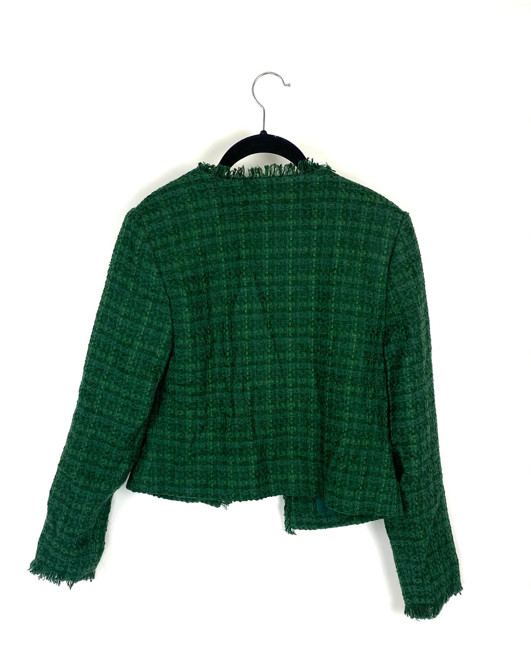 Green Tweed Cropped Blazer - Size 0