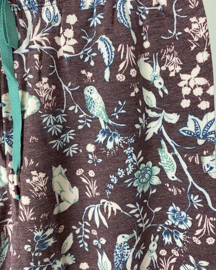 Burgundy Animal Printed Sweatpants - Small and Medium
