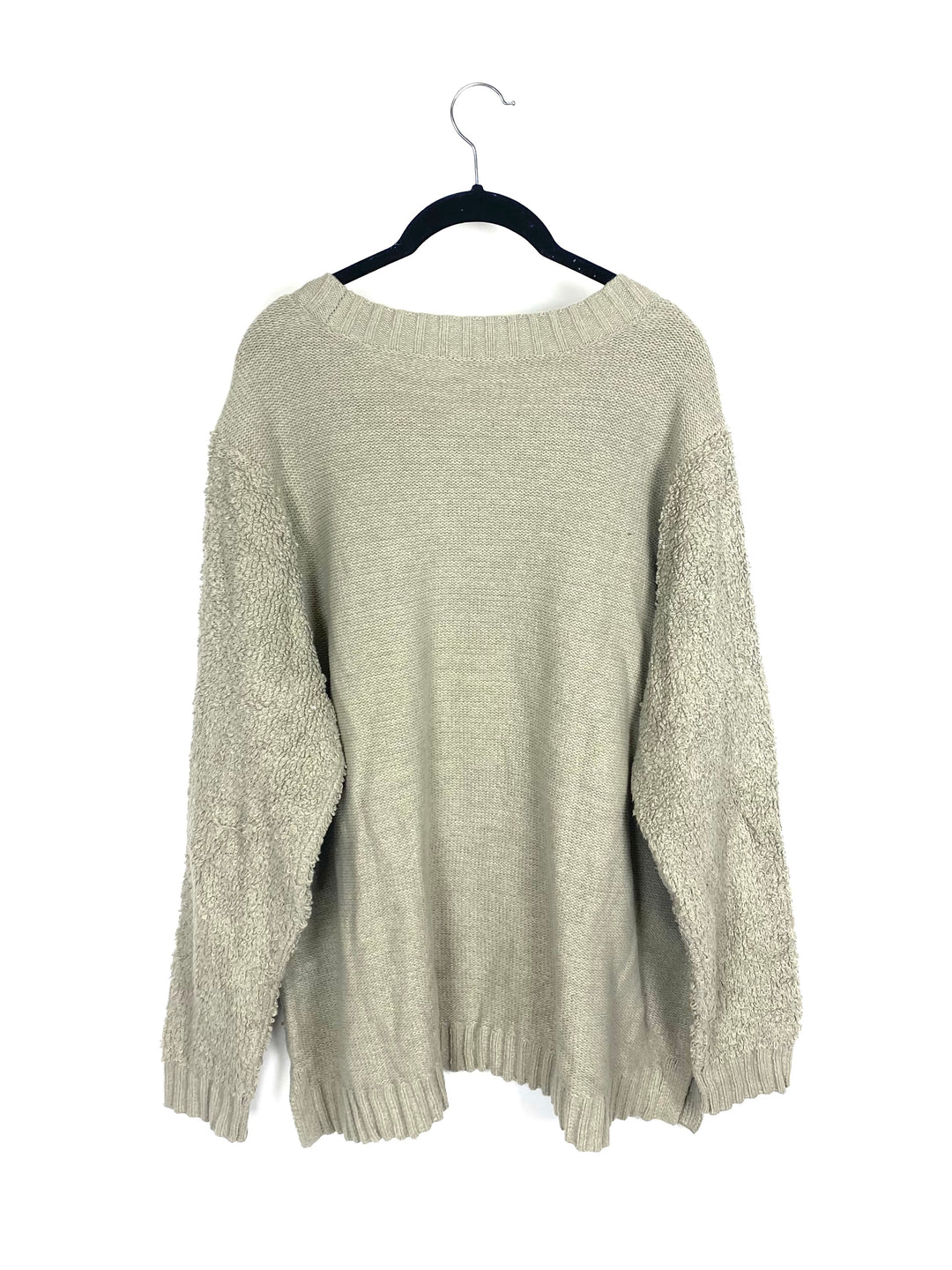Grey Fuzzy Sweater - 1X
