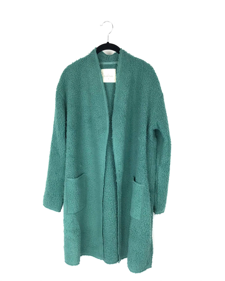 Green Sherpa Open Cardigan - Size 4/6