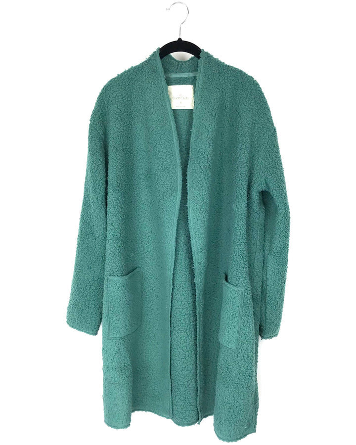 Green Sherpa Open Cardigan - Size 4/6