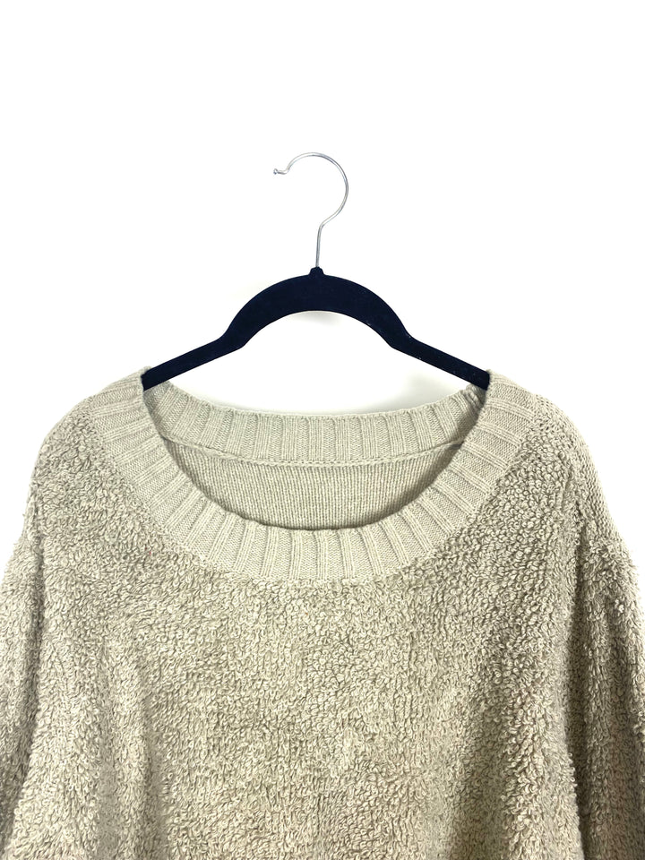 Grey Fuzzy Sweater - 1X