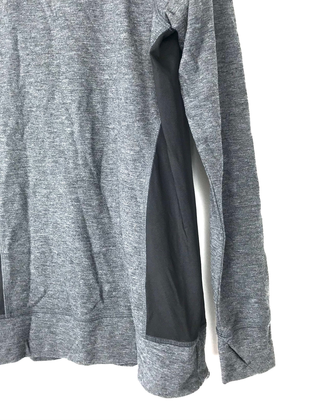 Heather Grey and Black Long Sleeve Top - Small