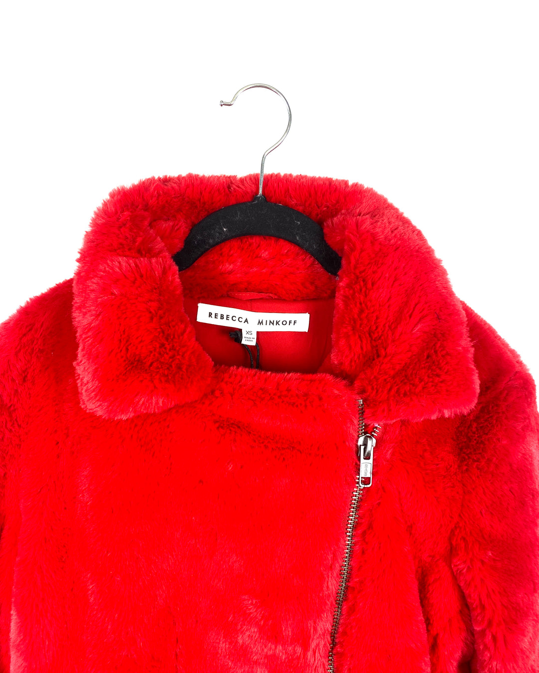 Faux Fur Red Jacket - Size 0
